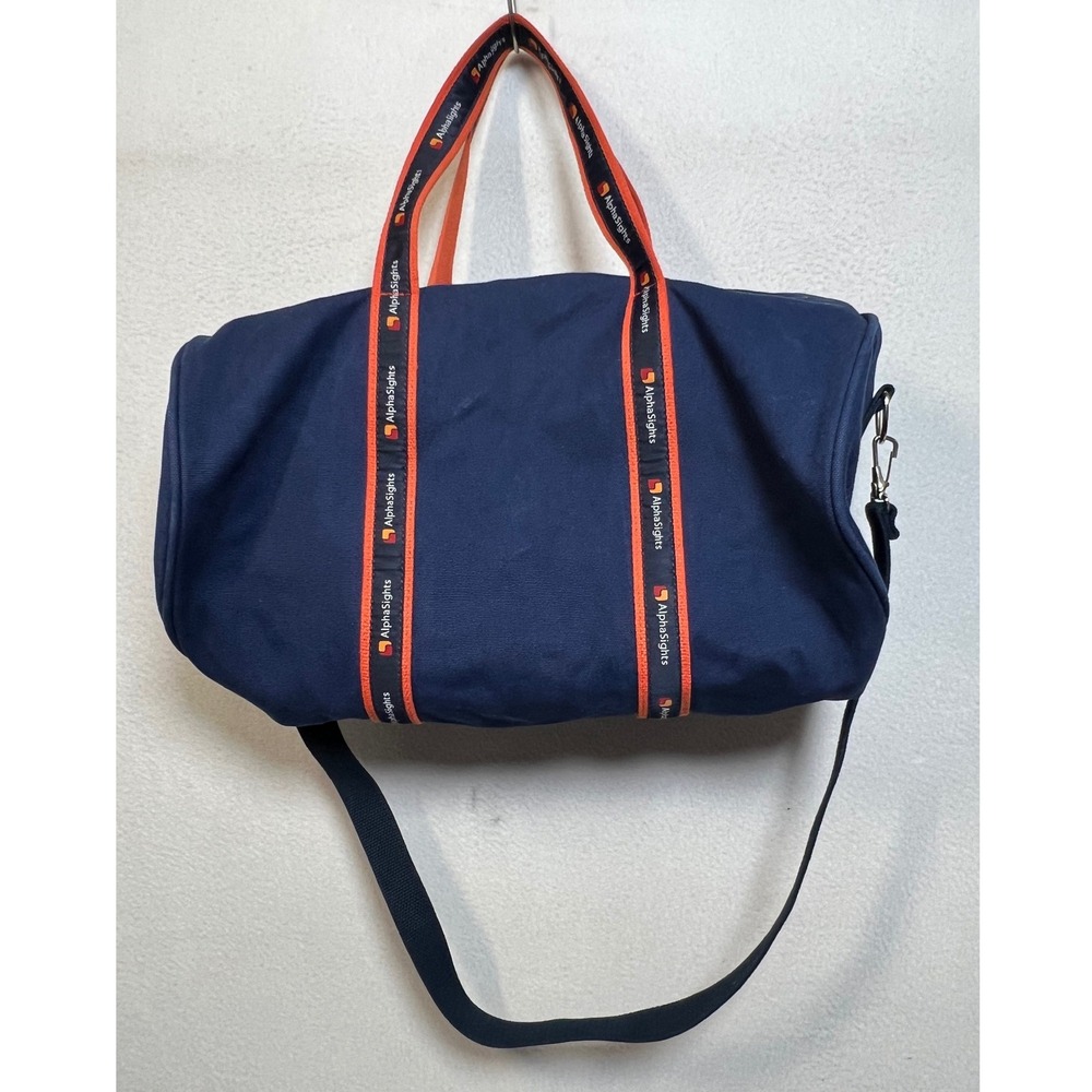Warden Brooks AlphaSights Navy Blue Canvas Duffel Bag Made in USA Gym Travel